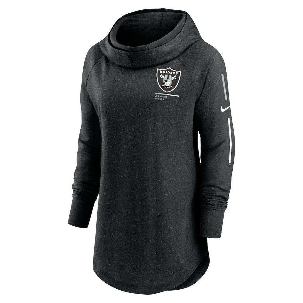 Las Vegas Raiders Women's Minimal Statement Lightweight Raglan Funnel Neck Pullover Hoodie - Black | Nike sale