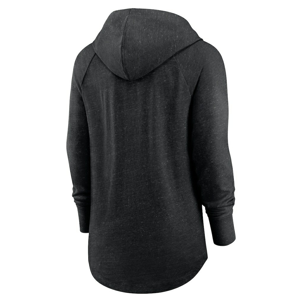 Las Vegas Raiders Women's Minimal Statement Lightweight Raglan Funnel Neck Pullover Hoodie - Black | Nike sale