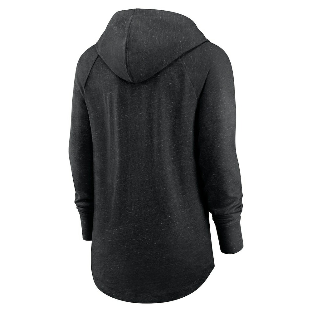 Las Vegas Raiders Women's Minimal Statement Lightweight Raglan Funnel Neck Pullover Hoodie - Black | Nike sale