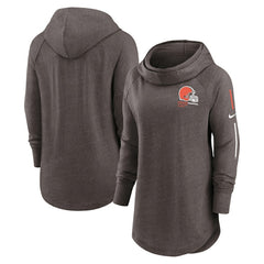 Cleveland Browns Women's Minimal Statement Lightweight Raglan Funnel Neck Pullover Hoodie - Brown | Nike sale