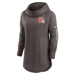 Cleveland Browns Women's Minimal Statement Lightweight Raglan Funnel Neck Pullover Hoodie - Brown | Nike sale