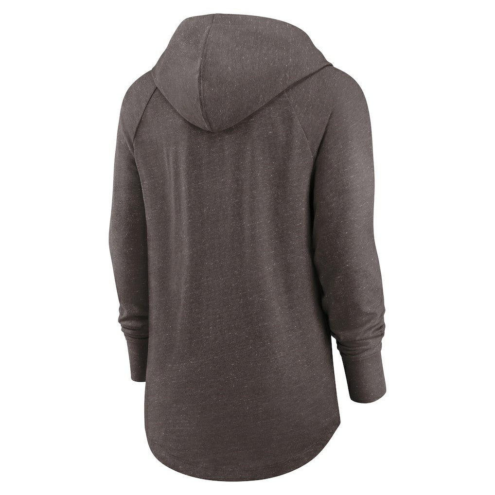 Cleveland Browns Women's Minimal Statement Lightweight Raglan Funnel Neck Pullover Hoodie - Brown | Nike sale