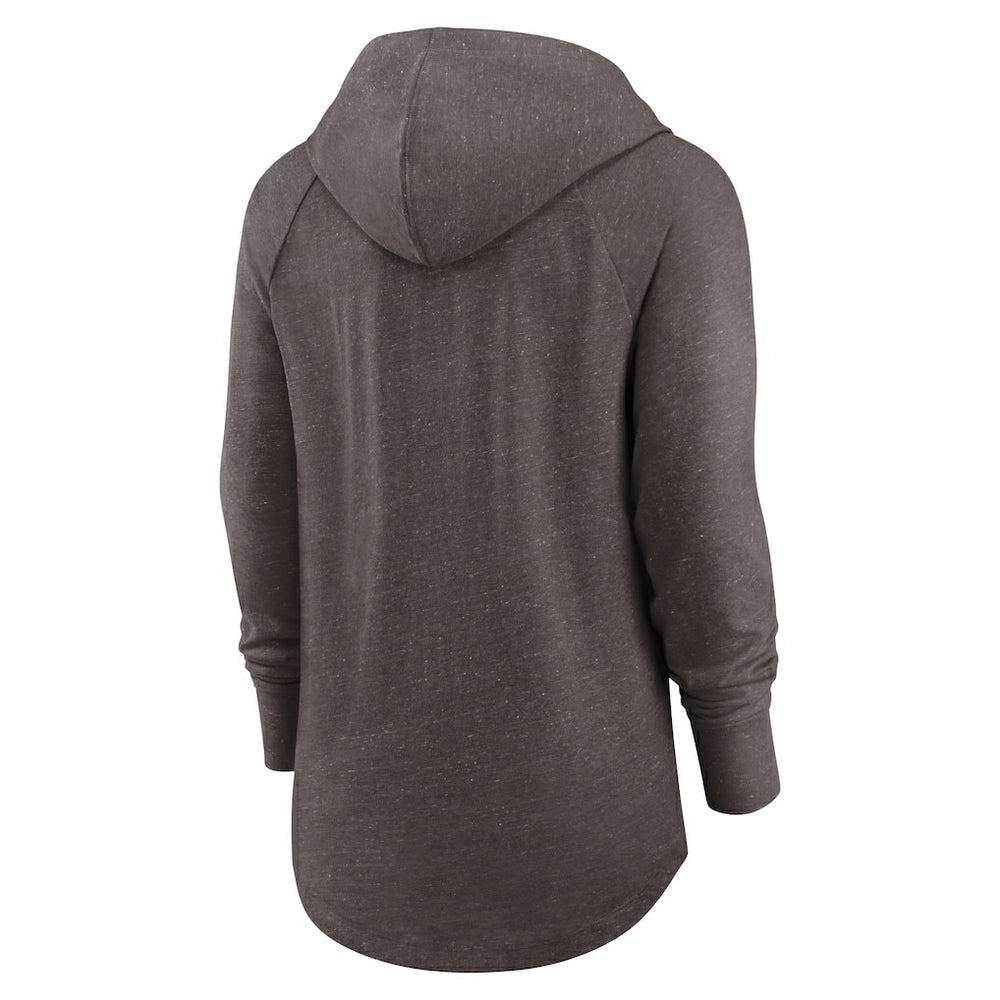 Cleveland Browns Women's Minimal Statement Lightweight Raglan Funnel Neck Pullover Hoodie - Brown | Nike sale
