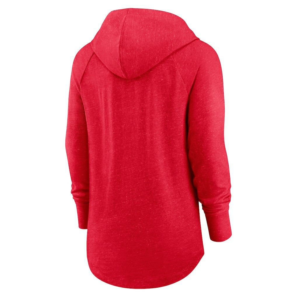 Kansas City Chiefs Women's Minimal Statement Lightweight Raglan Funnel Neck Pullover Hoodie - Red | Nike sale