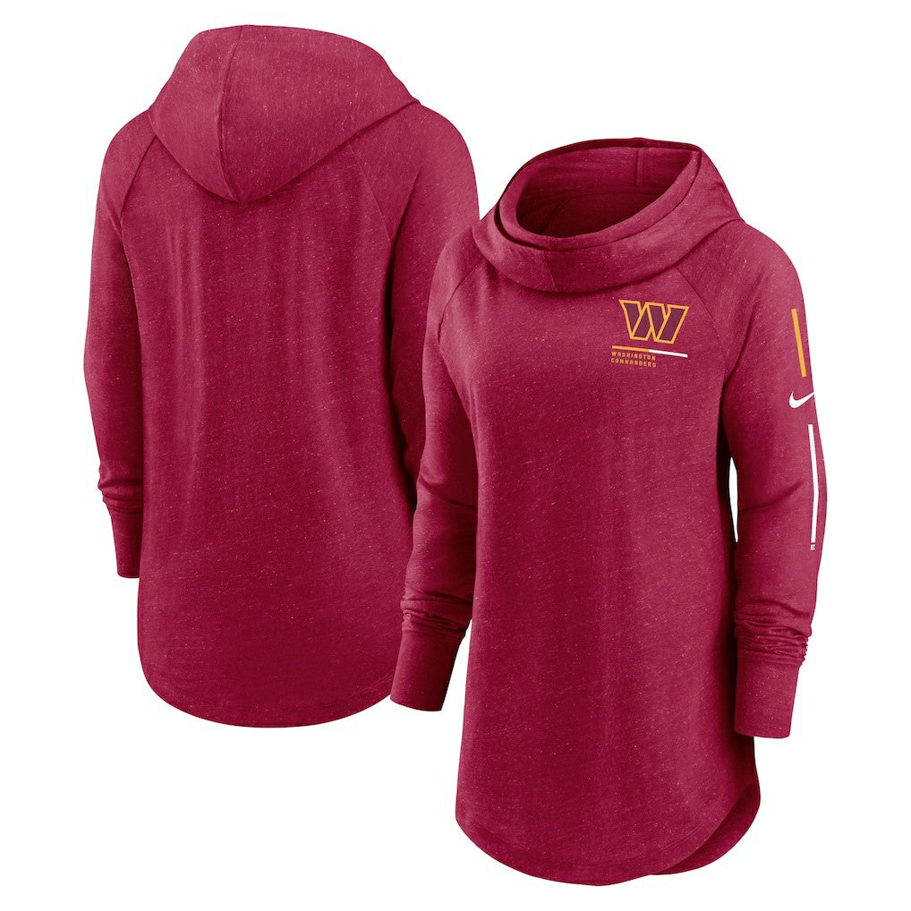 Washington Commanders Women's Minimal Statement Lightweight Raglan Funnel Neck Pullover Hoodie - Burgundy | Nike discount