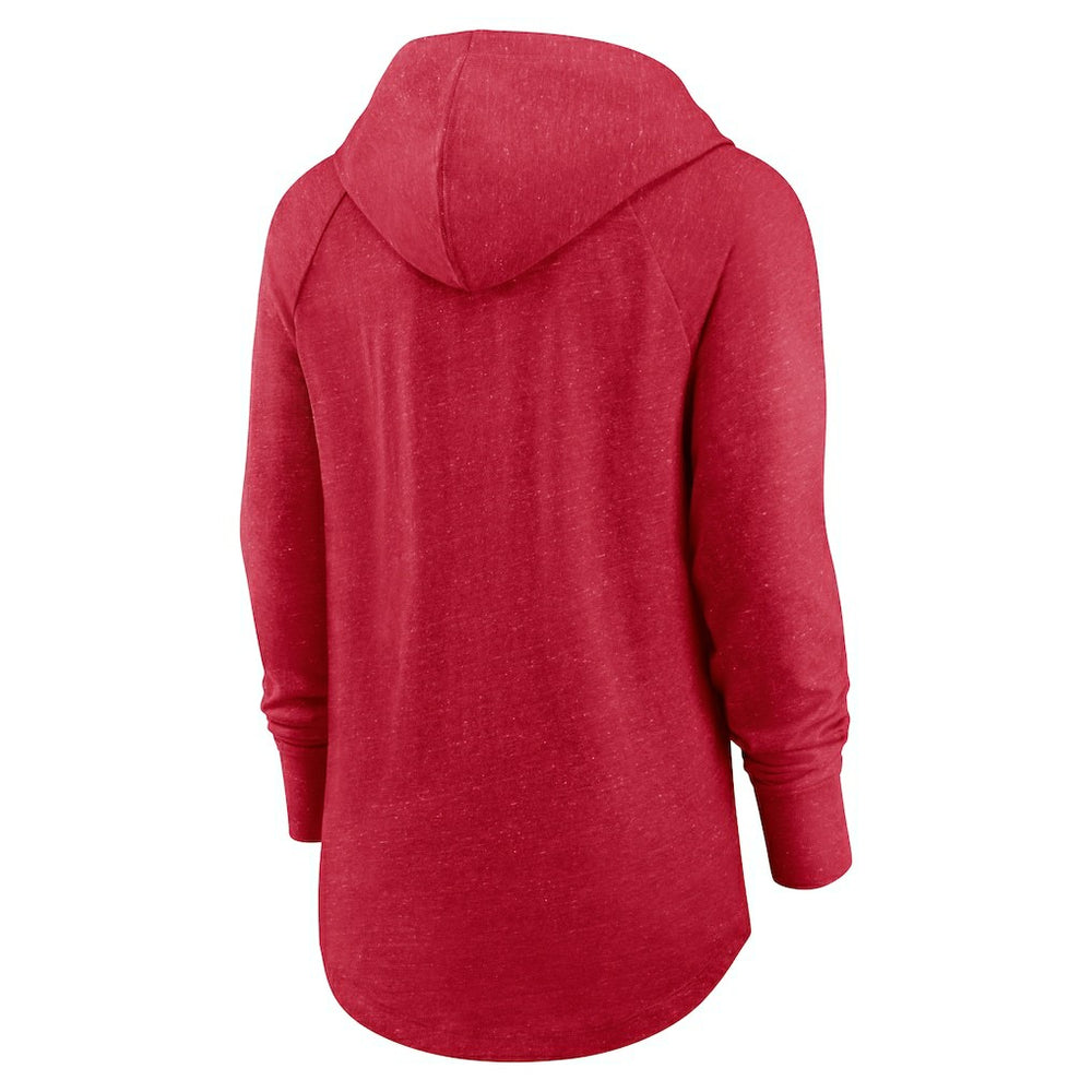 San Francisco 49ers Women's Minimal Statement Lightweight Raglan Funnel Neck Pullover Hoodie - Scarlet | Nike cheap