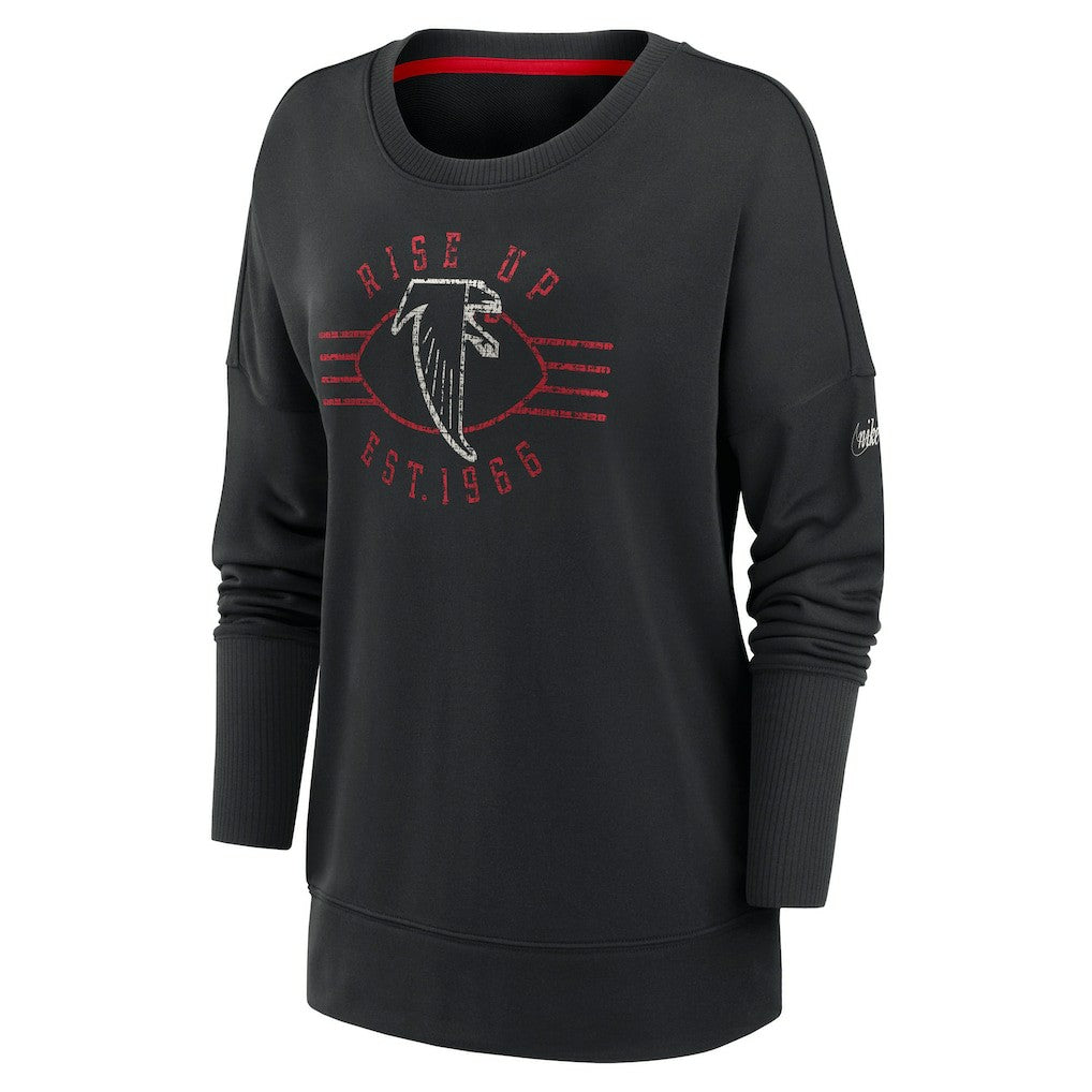 Atlanta Falcons Women's Rewind Playback Icon Performance Pullover Sweatshirt - Black | Nike discount