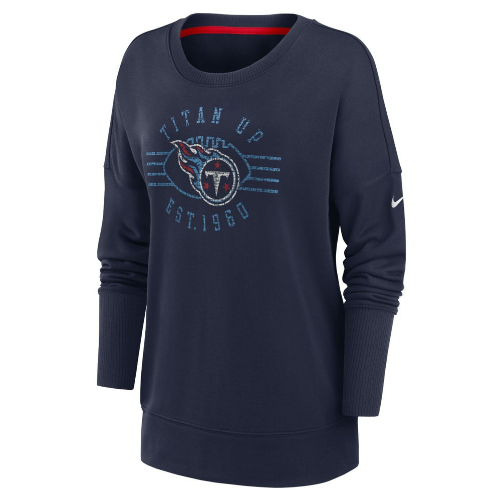 Tennessee Titans Women's Rewind Playback Icon Performance Pullover Sweatshirt - Navy | Nike discount