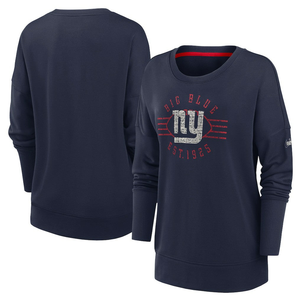 New York Giants Women's Rewind Playback Icon Performance Pullover Sweatshirt - Navy | Nike online