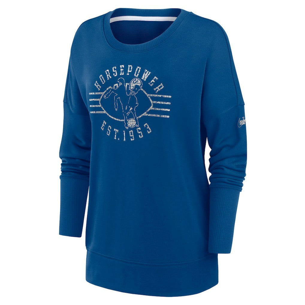 Indianapolis Colts Women's Rewind Playback Icon Performance Pullover Sweatshirt - Royal | Nike online