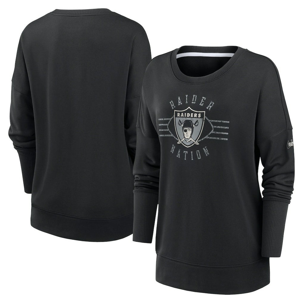 Las Vegas Raiders Women's Rewind Playback Icon Performance Pullover Sweatshirt - Black | Nike on sale