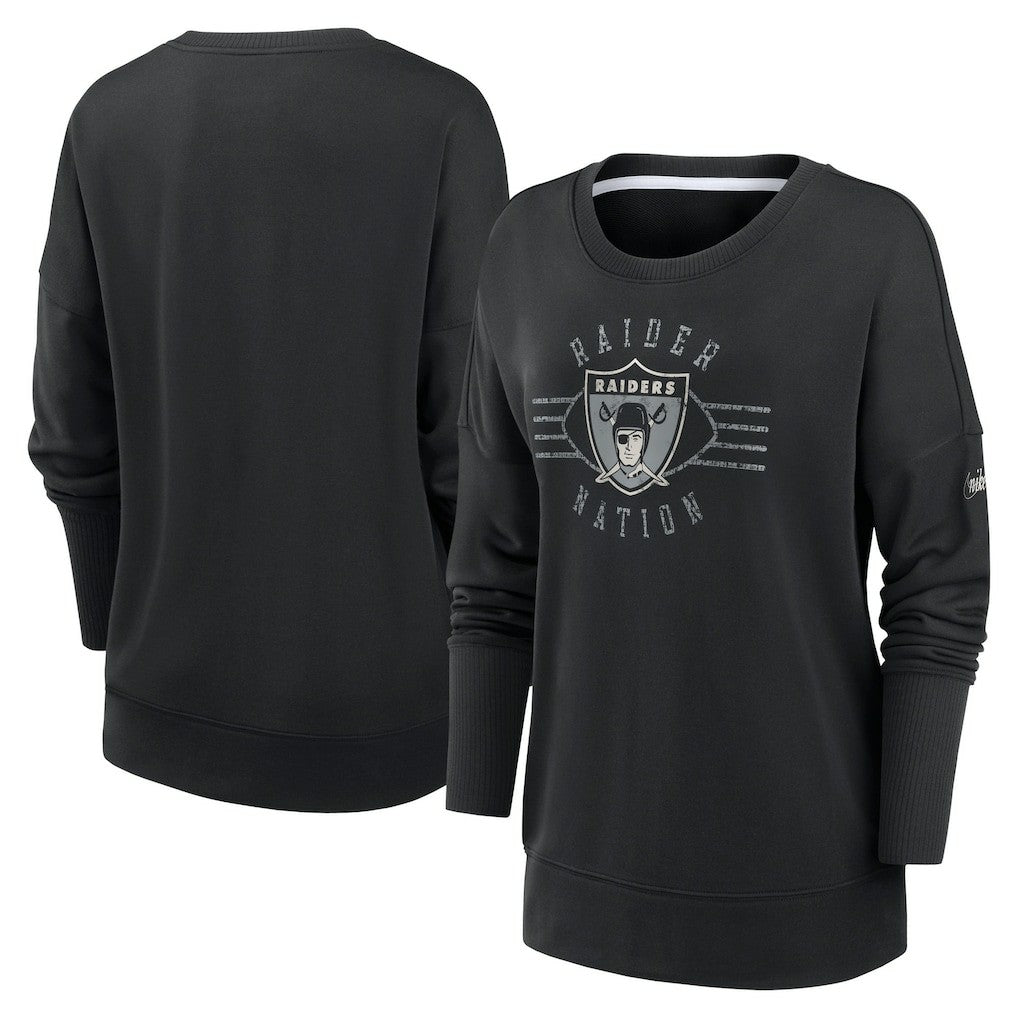 Las Vegas Raiders Women's Rewind Playback Icon Performance Pullover Sweatshirt - Black | Nike on sale