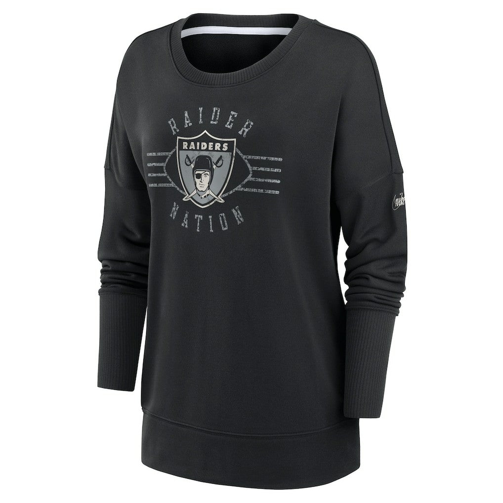 Las Vegas Raiders Women's Rewind Playback Icon Performance Pullover Sweatshirt - Black | Nike on sale