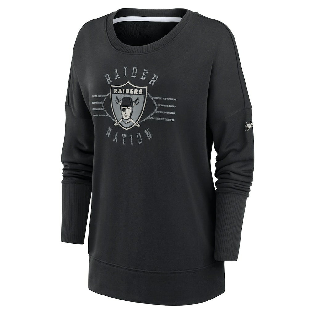 Las Vegas Raiders Women's Rewind Playback Icon Performance Pullover Sweatshirt - Black | Nike on sale