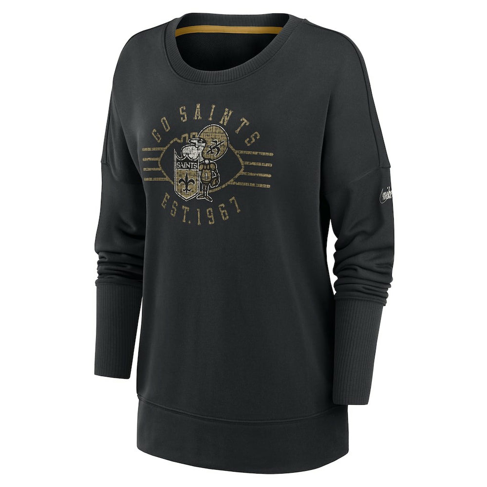 New Orleans Saints Women's Rewind Playback Icon Performance Pullover Sweatshirt - Black | Nike discount