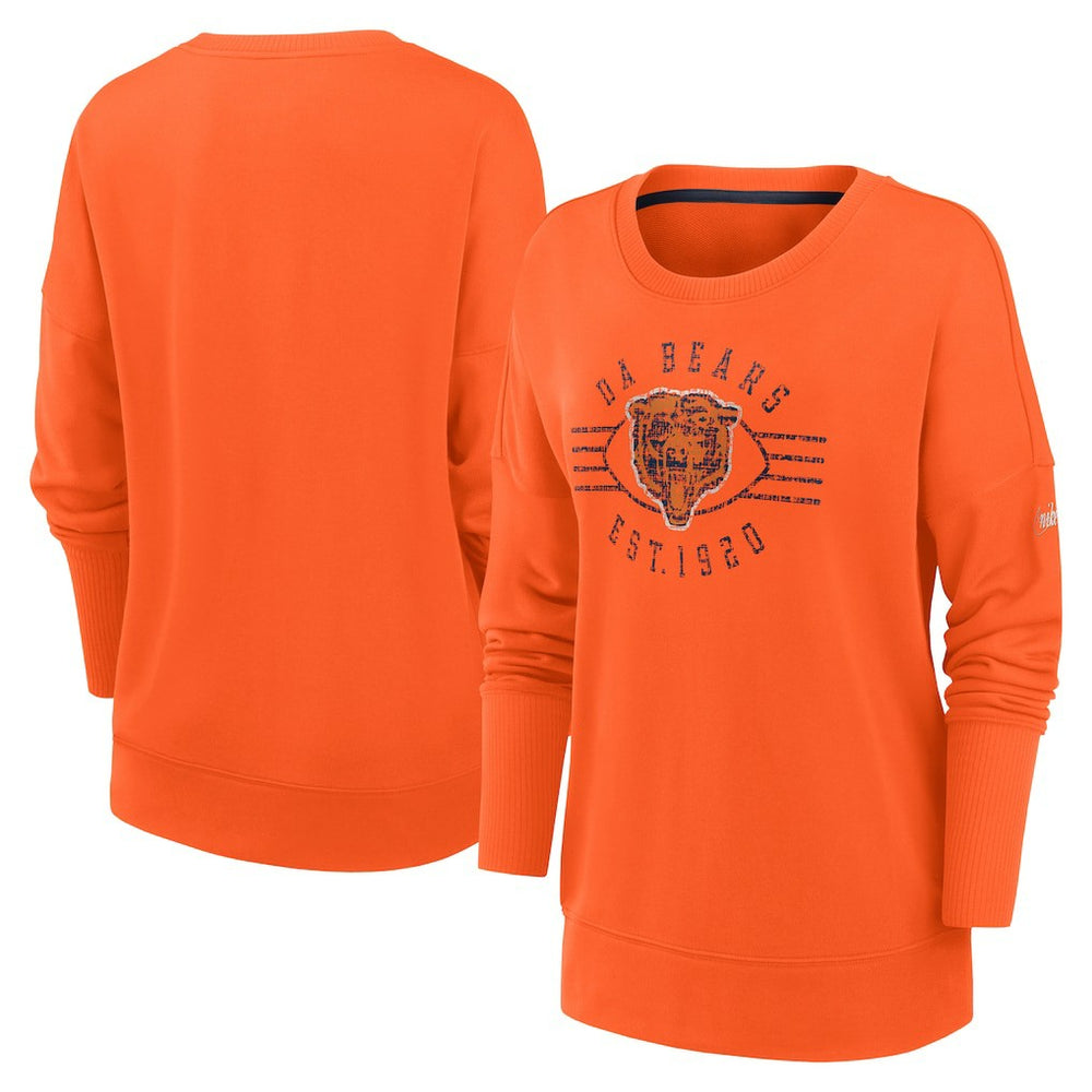 Chicago Bears Women's Rewind Playback Icon Performance Pullover Sweatshirt - Orange | Nike online