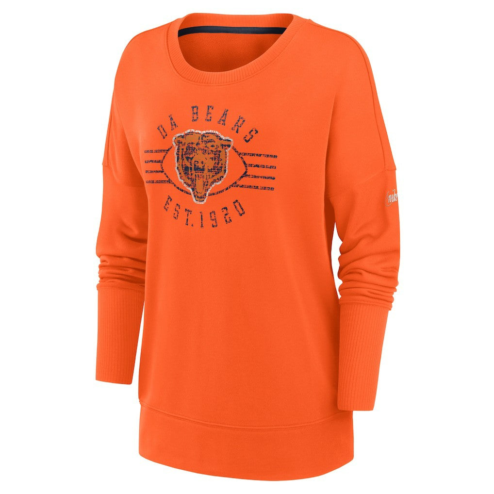 Chicago Bears Women's Rewind Playback Icon Performance Pullover Sweatshirt - Orange | Nike online