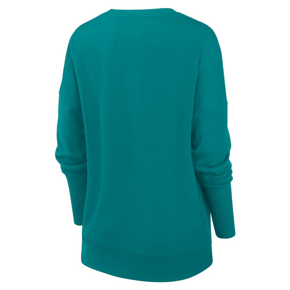 Miami Dolphins Women's Rewind Playback Icon Performance Pullover Sweatshirt - Aqua | Nike outlet