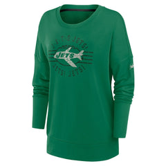 New York Jets Women's Rewind Playback Icon Performance Pullover Sweatshirt - Green | Nike outlet