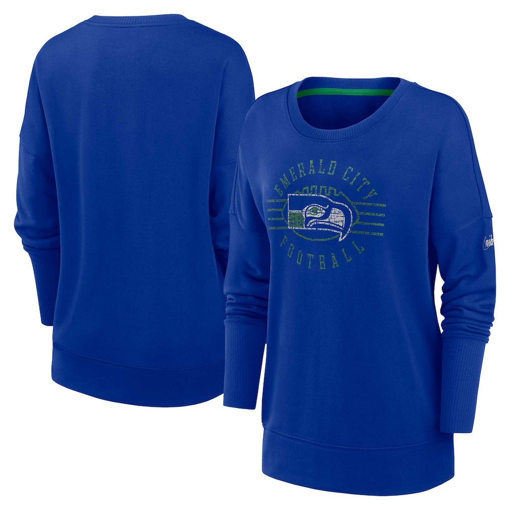 Seattle Seahawks Women's Rewind Playback Icon Performance Pullover Sweatshirt - Royal | Nike cheap