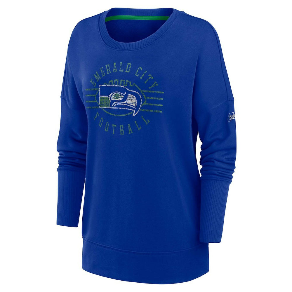 Seattle Seahawks Women's Rewind Playback Icon Performance Pullover Sweatshirt - Royal | Nike cheap