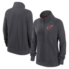 Arizona Cardinals Women's Premium Raglan Performance Half-Zip Sweatshirt - Charcoal | Nike for sale
