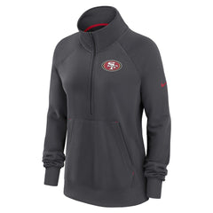 San Francisco 49ers Women's Premium Raglan Performance Half-Zip Sweatshirt - Charcoal | Nike for sale