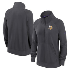 Minnesota Vikings Women's Premium Raglan Performance Half-Zip Sweatshirt - Charcoal | Nike discount