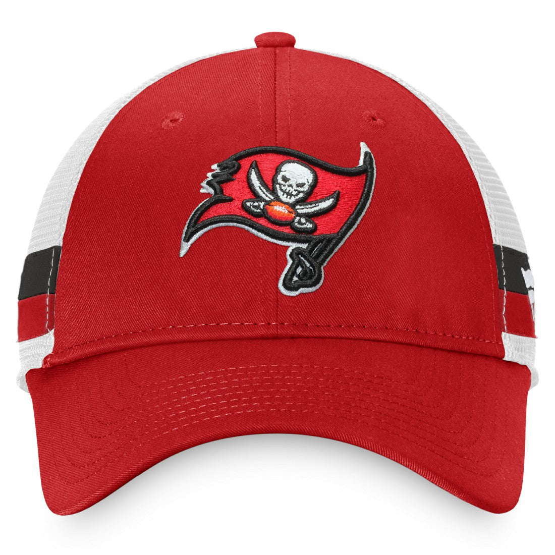 Tampa Bay Buccaneers Iconic Team Stripe Trucker Snapback Hat - Red/White on sale