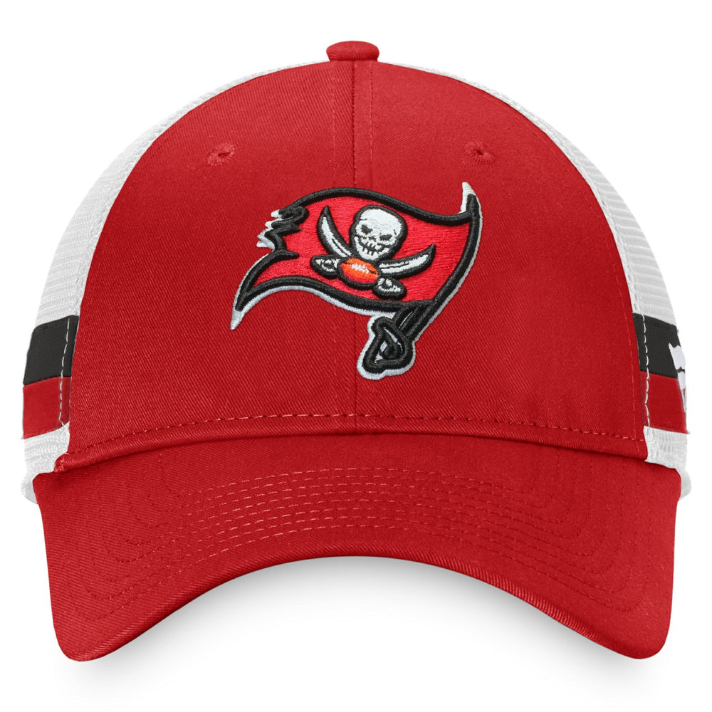Tampa Bay Buccaneers Iconic Team Stripe Trucker Snapback Hat - Red/White on sale