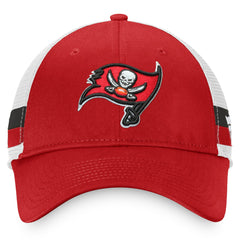 Tampa Bay Buccaneers Iconic Team Stripe Trucker Snapback Hat - Red/White on sale