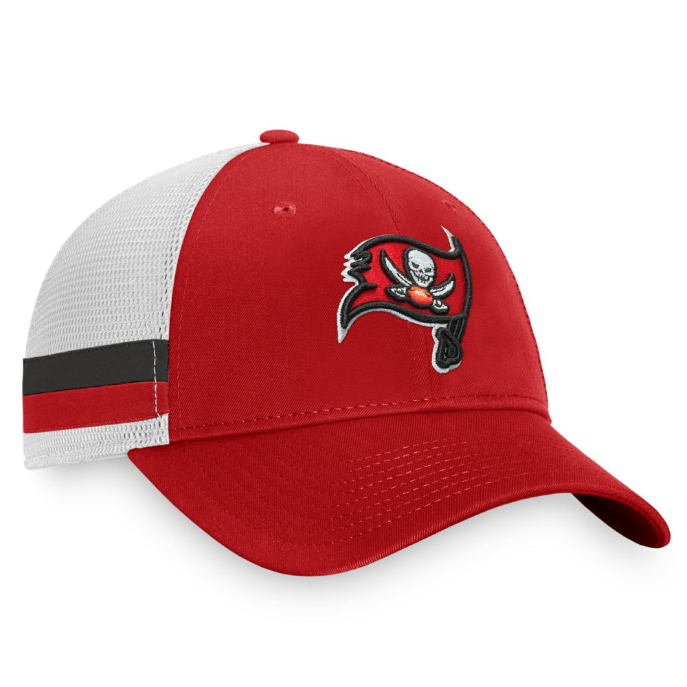Tampa Bay Buccaneers Iconic Team Stripe Trucker Snapback Hat - Red/White on sale