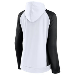 New Orleans Saints Women's End Around Lightweight Raglan Full-Zip Hoodie Jacket - White/Black on sale