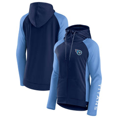 Tennessee Titans Women's End Around Lightweight Raglan Full-Zip Hoodie Jacket - Navy/Light Blue outlet