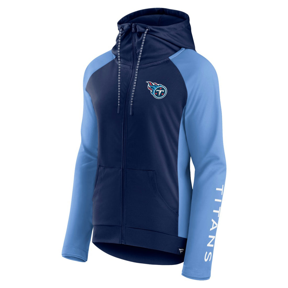 Tennessee Titans Women's End Around Lightweight Raglan Full-Zip Hoodie Jacket - Navy/Light Blue outlet