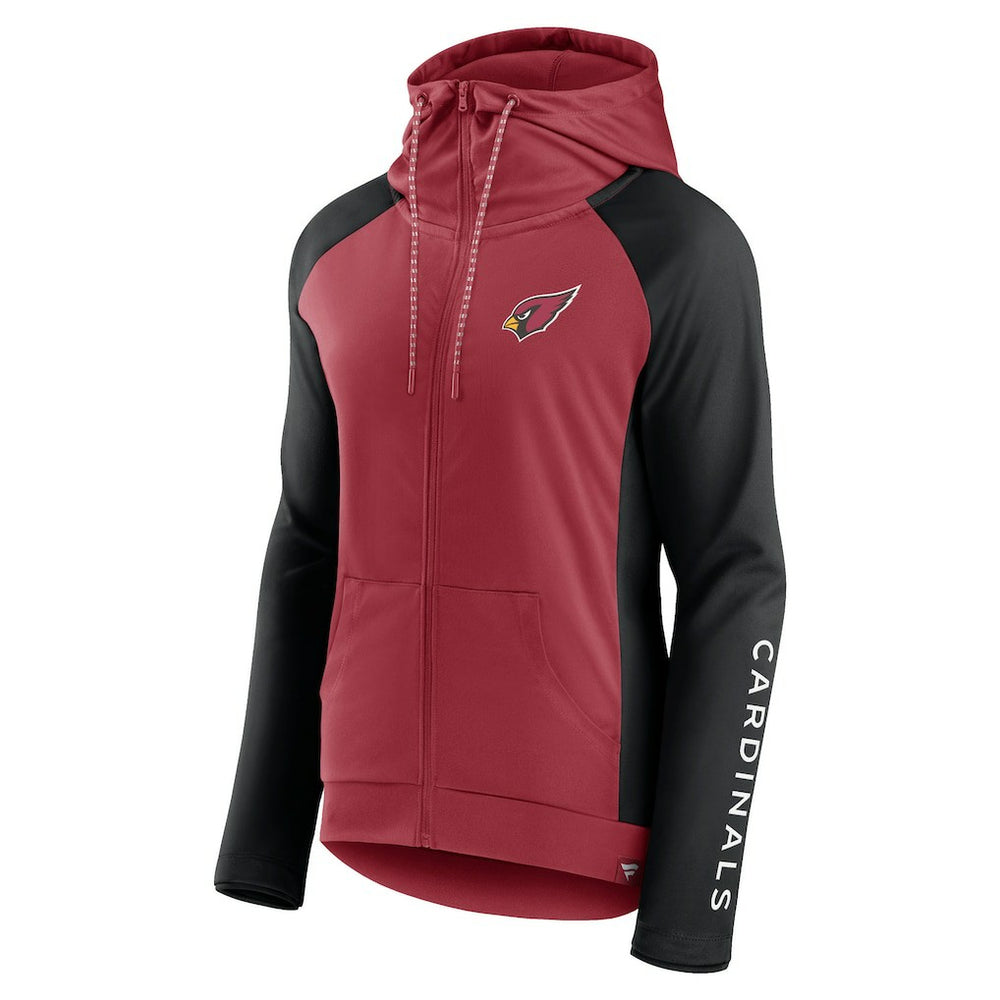 Arizona Cardinals Women's End Around Lightweight Raglan Full-Zip Hoodie Jacket - Cardinal/Black on sale