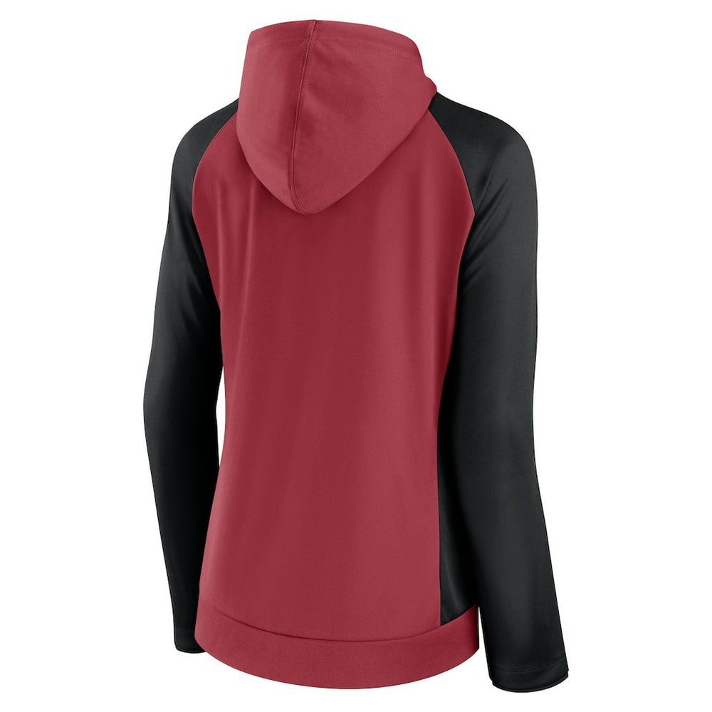 Arizona Cardinals Women's End Around Lightweight Raglan Full-Zip Hoodie Jacket - Cardinal/Black on sale