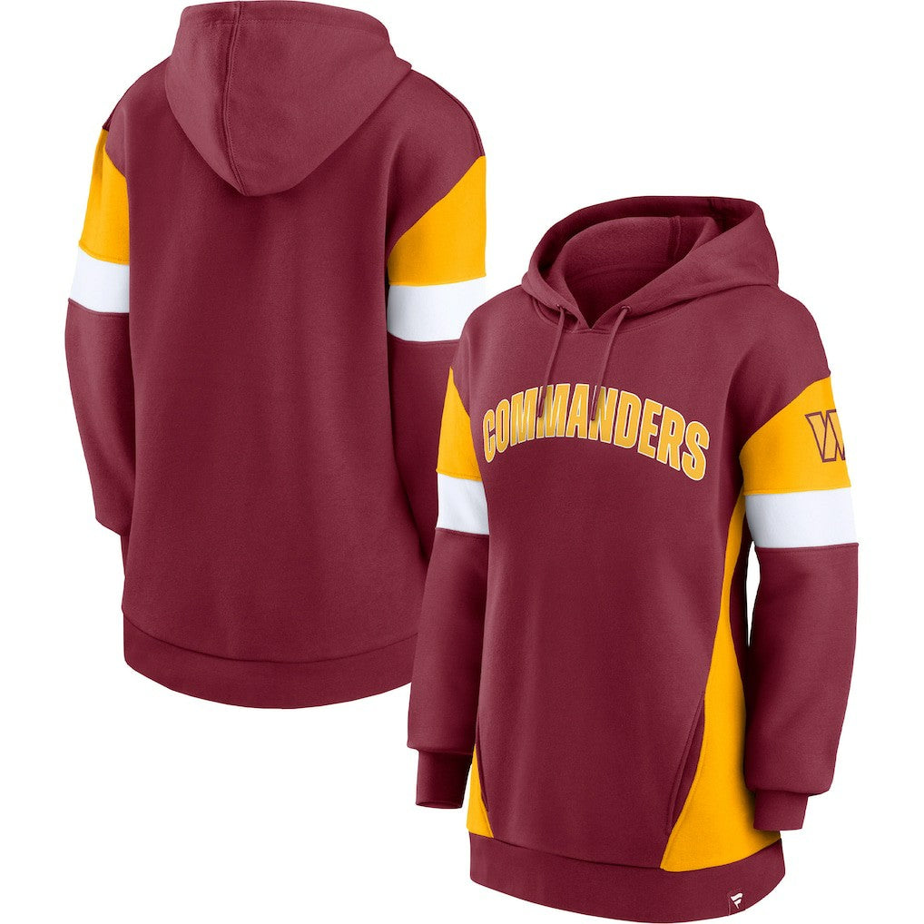 Washington Commanders Women's Lock It Down Pullover Hoodie - Burgundy/Gold discount