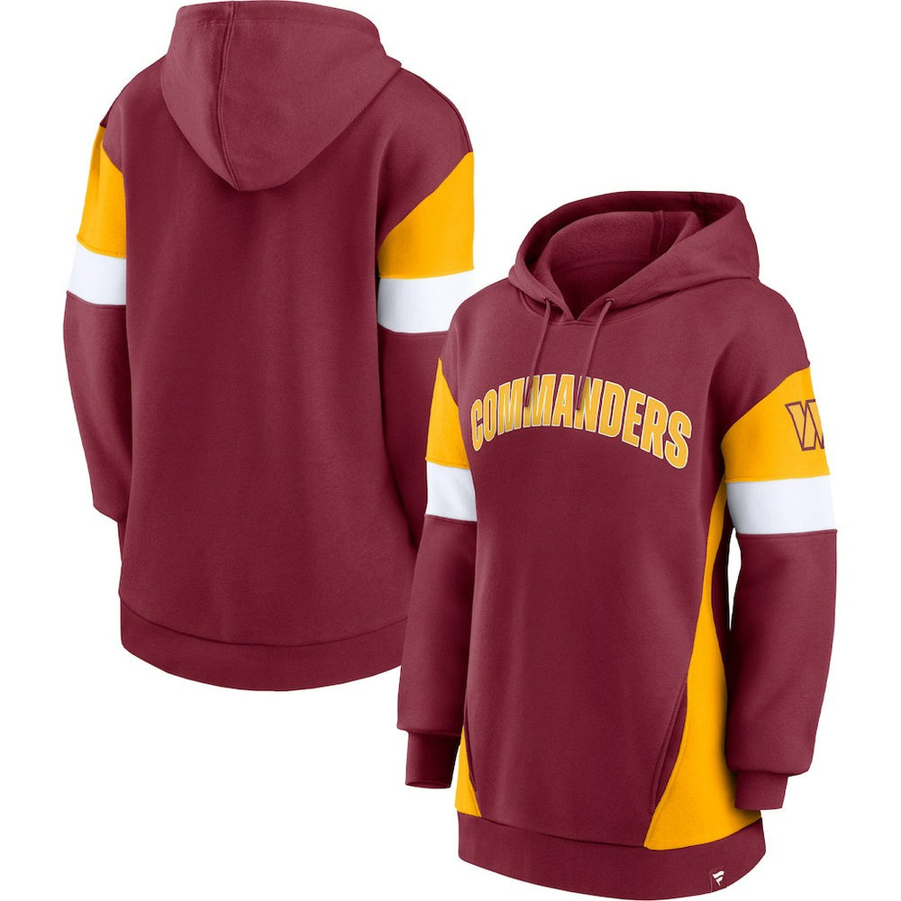 Washington Commanders Women's Lock It Down Pullover Hoodie - Burgundy/Gold discount