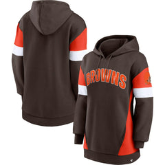 Cleveland Browns Women's Lock It Down Pullover Hoodie - Brown/Orange for sale
