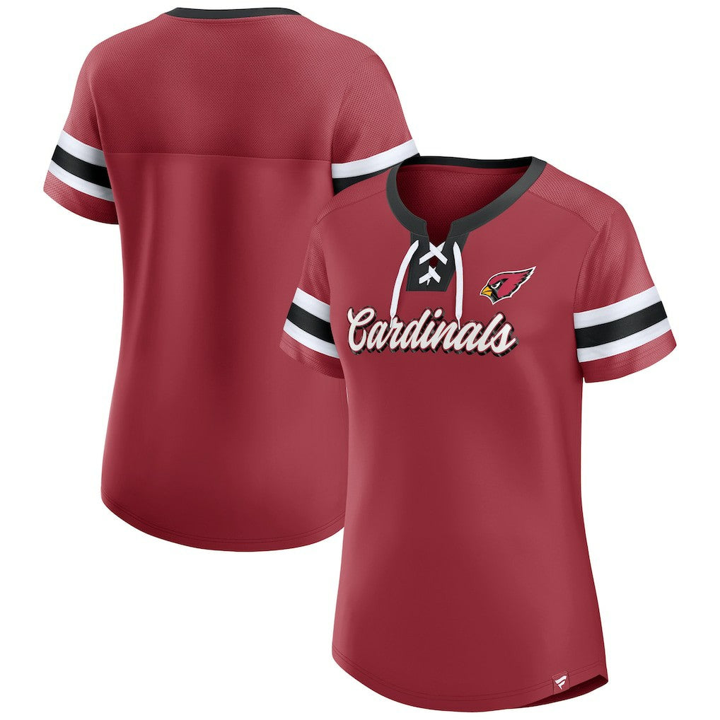 Arizona Cardinals Women's Original State Lace-Up T-Shirt - Cardinal outlet