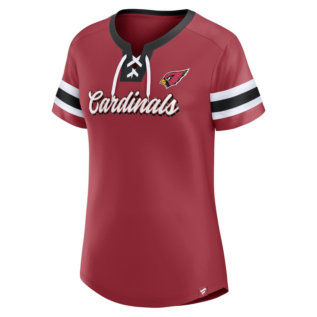 Arizona Cardinals Women's Original State Lace-Up T-Shirt - Cardinal outlet