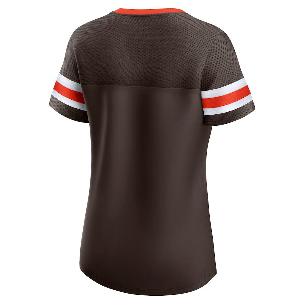 Cleveland Browns Women's Original State Lace-Up T-Shirt - Brown outlet