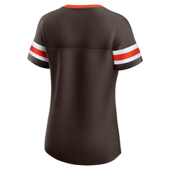 Cleveland Browns Women's Original State Lace-Up T-Shirt - Brown outlet