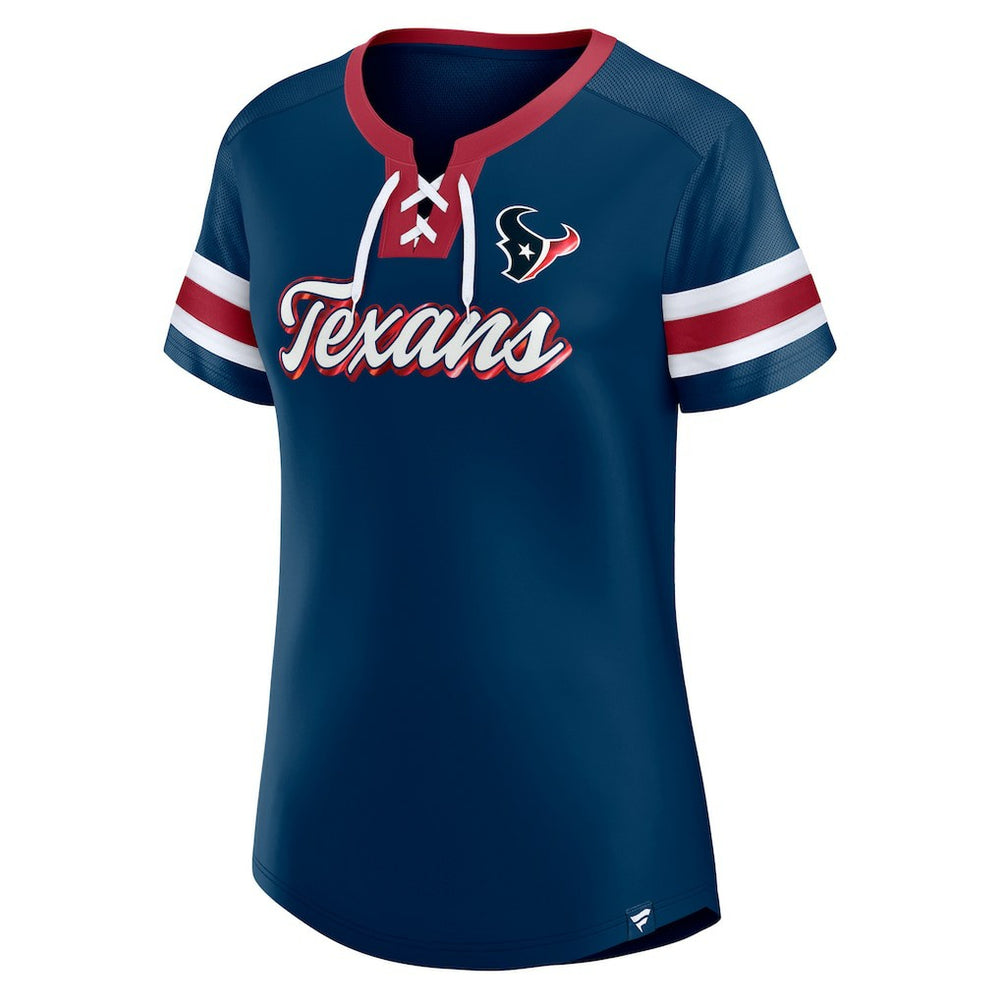 Houston Texans Women's Original State Lace-Up T-Shirt - Navy sale