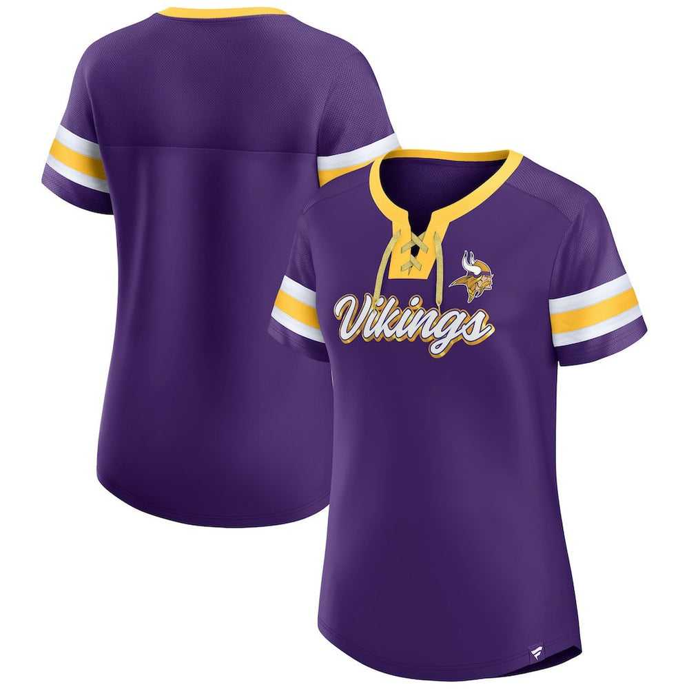Minnesota Vikings Women's Original State Lace-Up T-Shirt - Purple online