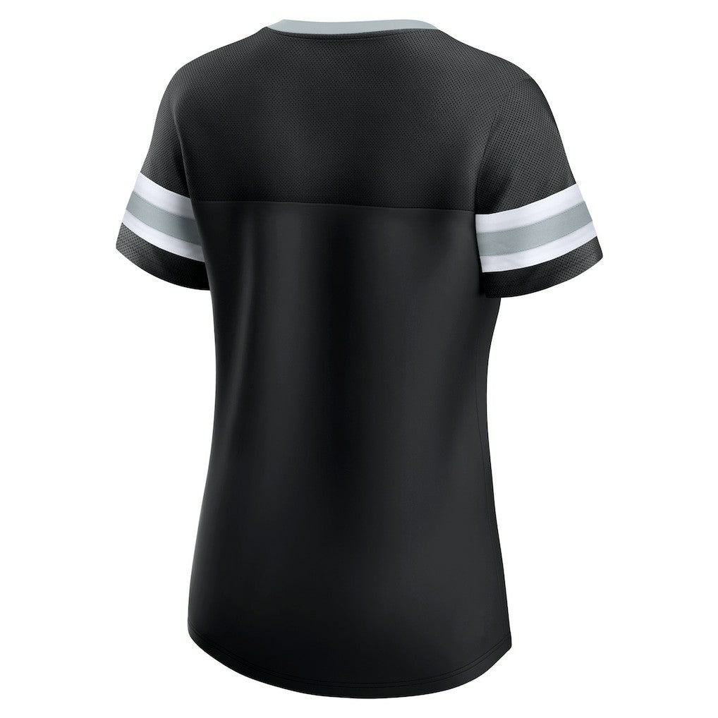 Las Vegas Raiders Women's Original State Lace-Up T-Shirt - Black cheap
