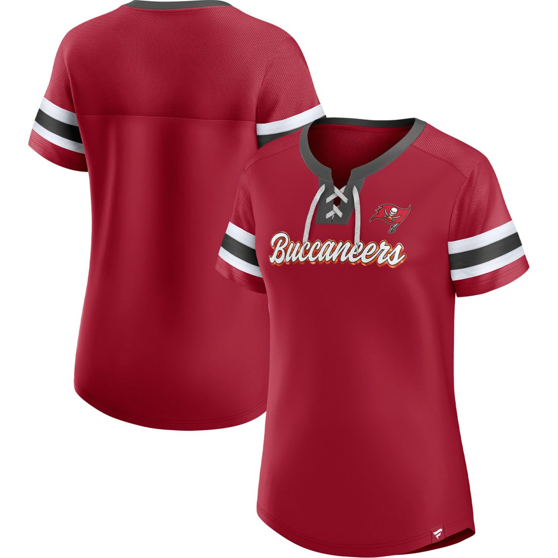 Tampa Bay Buccaneers Women's Original State Lace-Up T-Shirt - Red sale