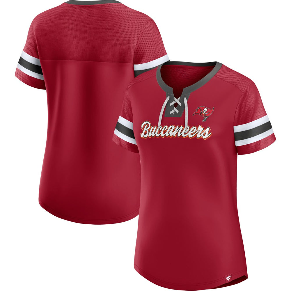 Tampa Bay Buccaneers Women's Original State Lace-Up T-Shirt - Red sale