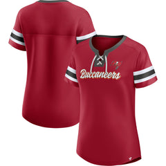 Tampa Bay Buccaneers Women's Original State Lace-Up T-Shirt - Red sale